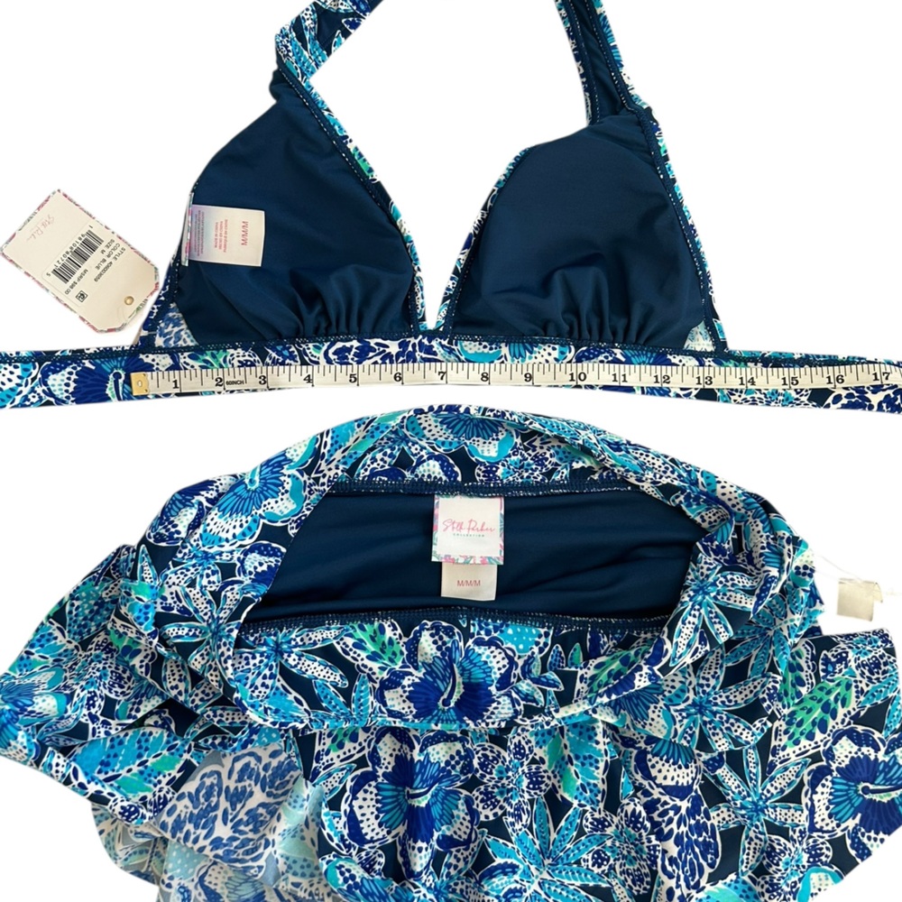 NWT Stella Parker Halter Bra Top Bikini Skirt Swimsuit Set Size Medium - Picture 8 of 9
